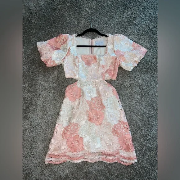 Adelyn Rae Dresses | Adelyn Rae Giselle Ombr Lace Cutout Minidress | Color: Tan | Size: S | Jwietrzykowski's Closet Adelyn Rae Dresses | Adelyn Rae Giselle Ombr Lace Cutout Minidress | Color: Tan | Size: S | Jwietrzykowski's Closet